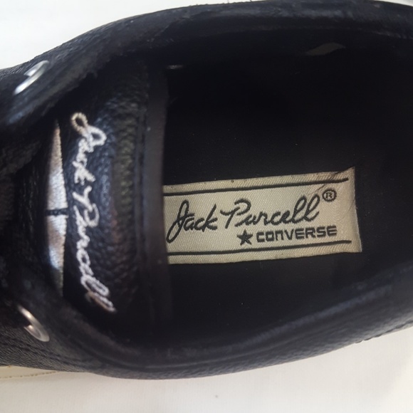 JACK PURCELL CONVERSE Men 3.5 /Wo 5 Black Leather - Picture 8 of 8